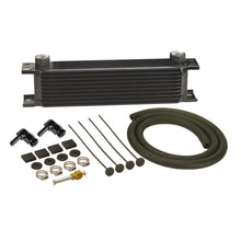 Load image into Gallery viewer, Derale 13411 10 Row Stack Plate Transmission Cooler Kit 90 Degree Swivel Fitting for Select AC 427, AC 428, AC Shelby Cobra, Audi 100, Audi 100 Quattro, Audi 90, Audi A4, Audi A4 Quattro, Audi A6, Audi A6 Quattro, Audi A7 Quattro, Audi A8, Audi A8