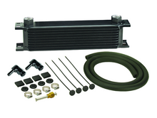 Load image into Gallery viewer, Derale 13411 10 Row Stack Plate Transmission Cooler Kit 90 Degree Swivel Fitting for Select AC 427, AC 428, AC Shelby Cobra, Audi 100, Audi 100 Quattro, Audi 90, Audi A4, Audi A4 Quattro, Audi A6, Audi A6 Quattro, Audi A7 Quattro, Audi A8, Audi A8