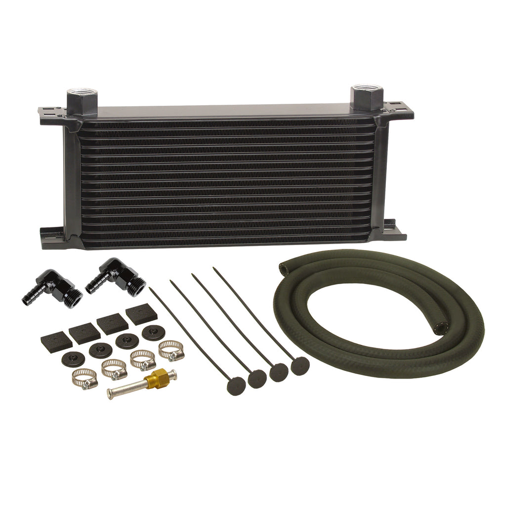 Derale 13412 16 Row Stack Plate Transmission Cooler Kit 90 Degree Swivel Fitting for Select Audi A8 Quattro, Audi S6, Audi S8, BMW 750iL, BMW 760Li, BMW 760i, BMW 850Ci, BMW 850i, BMW M760i xDrive, Bentley Arnage, Bentley Azure, Bentley Bentayga, Bentley