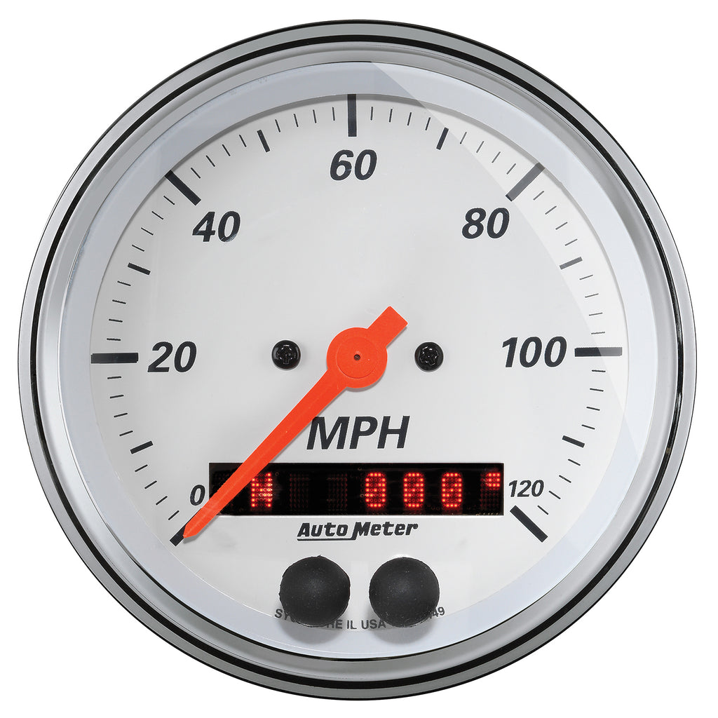 AutoMeter 1349 GAUGE, SPEEDOMETER, 3 3/8", 120MPH, GPS, ARCTIC WHITE