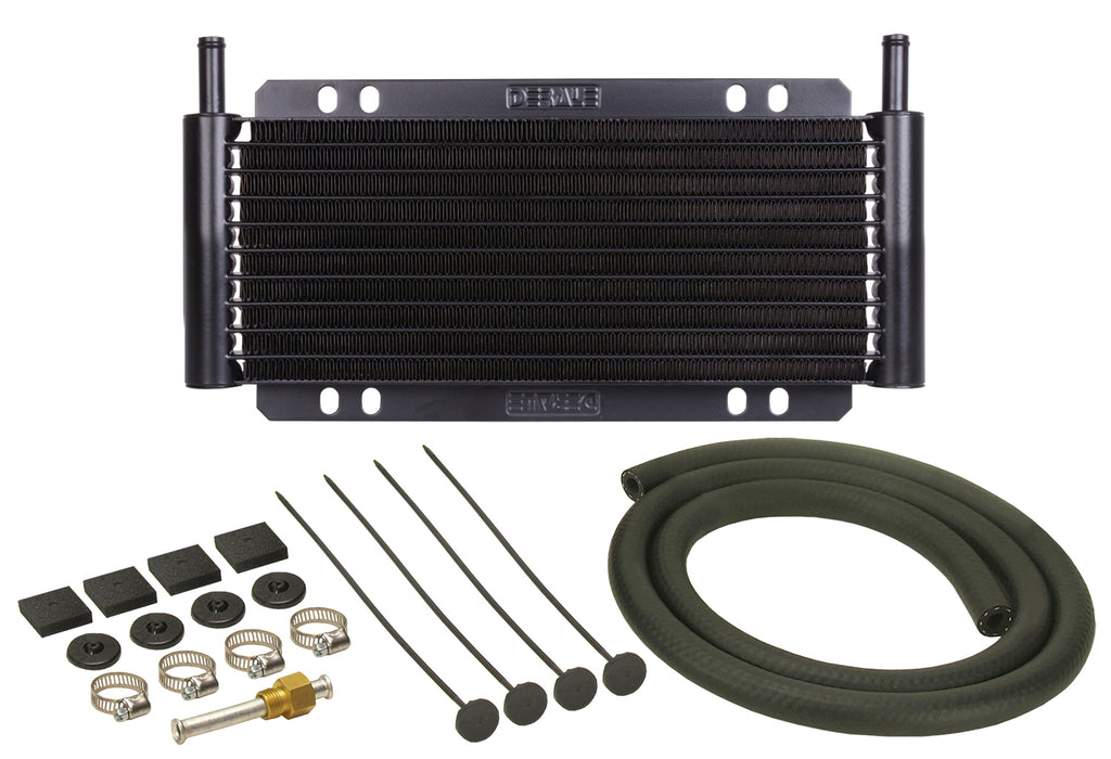 Derale 13501 9 Row Series 8000 Plate & Fin Transmission Cooler Kit, 11/32" for Select Alfa Romeo 164, Alfa Romeo Berlina, Alfa Romeo Giulia, Alfa Romeo Spider, Alfa Romeo Sport, Alfa Romeo Sprint, Alfa Romeo Stelvio, BMW 1600, BMW 1600-2, BMW 1600ti, BMW