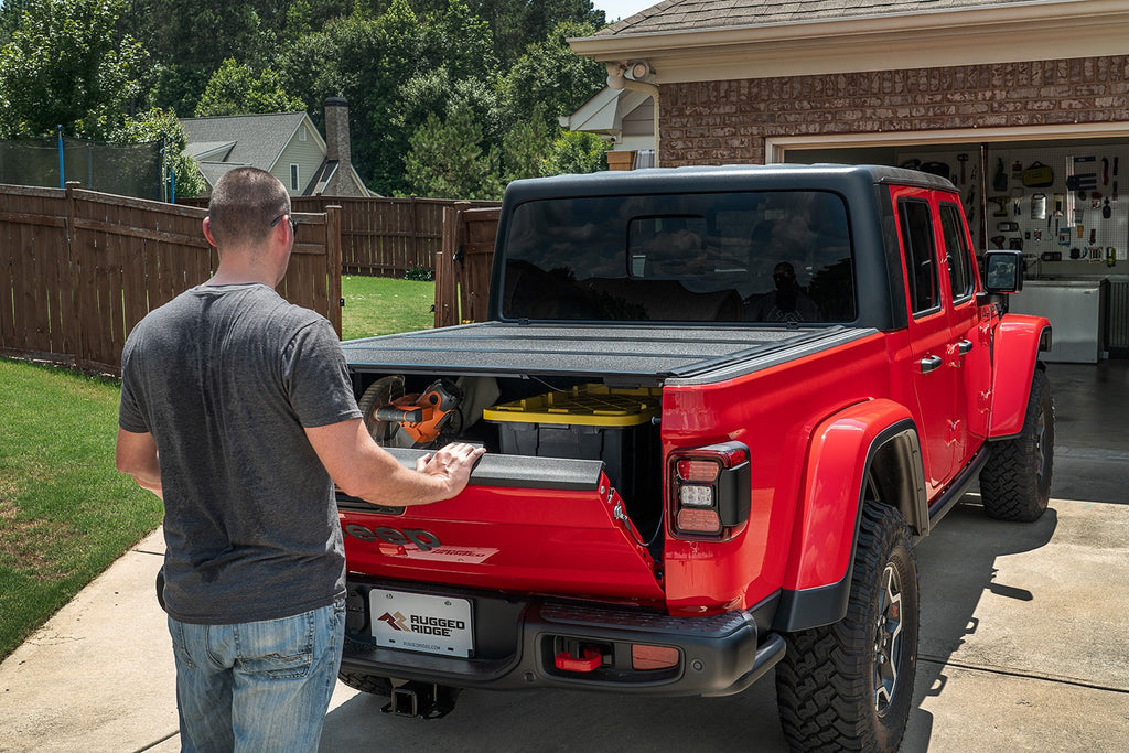 Rugged Ridge 13550.24 Armis Hard Folding w/LINE-X Bed Cover for Select Jeep Gladiator