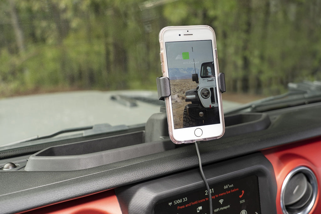 Rugged Ridge 13551.35 Dash Multi-Mount Charging Phone Kit for Select Jeep Gladiator, Jeep Wrangler