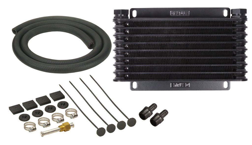 Derale 13612 9 Row Series 9000 Plate & Fin Transmission Cooler Kit, 1/2" NPT for Select Acura MDX, Acura RDX, Acura SLX, Acura ZDX, Audi 100, Audi 200, Audi 4000, Audi 5000, Audi 80, Audi 90, Audi Coupe, Audi Q3, Audi Q3 Quattro, Audi Q5, Audi Q7, Audi