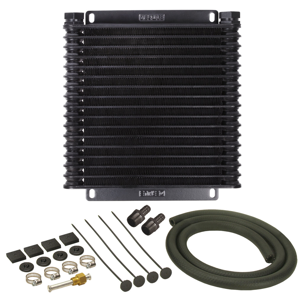 Derale 13614 17 Row Series 9000 Plate & Fin Transmission Cooler Kit, 1/2" NPT for Select Chevrolet Blazer, Chevrolet C10, Chevrolet C10 Suburban, Chevrolet C20, Chevrolet C20 Suburban, Chevrolet C30, Chevrolet Corvair Truck, Chevrolet G10, Chevrolet G20,