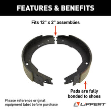 Load image into Gallery viewer, CURT 136444 Electric Trailer Brake Shoe &amp; Lining Kit, 5,200-7,000-lb. Axle, 12" x 2", Manual
