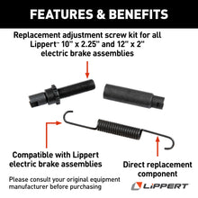 Load image into Gallery viewer, CURT 136453 Adjuster Screw &amp; Spring Kit for 10" &amp; 12" RV Trailer Electric Brake Assemblies
