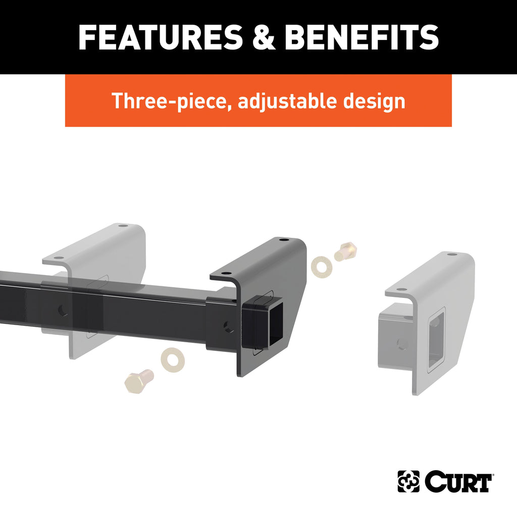 CURT 13702 Adjustable RV Trailer Hitch, 2" Receiver (Up to 51" Frames)