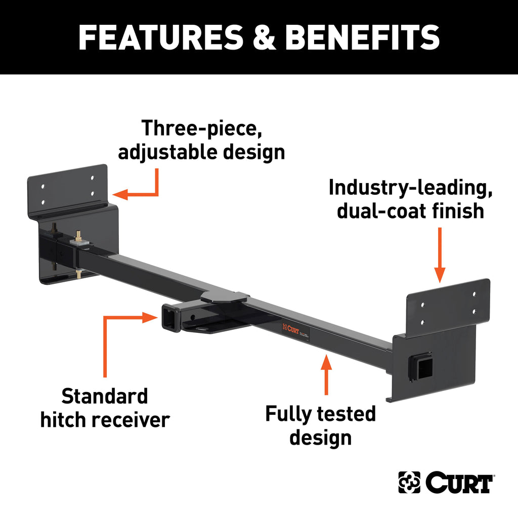 CURT 13703 Adjustable RV Trailer Hitch, 2" Receiver (Up to 72" Frames)
