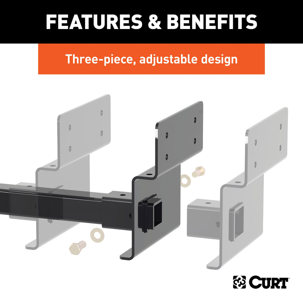 CURT 13703 Adjustable RV Trailer Hitch, 2" Receiver (Up to 72" Frames)