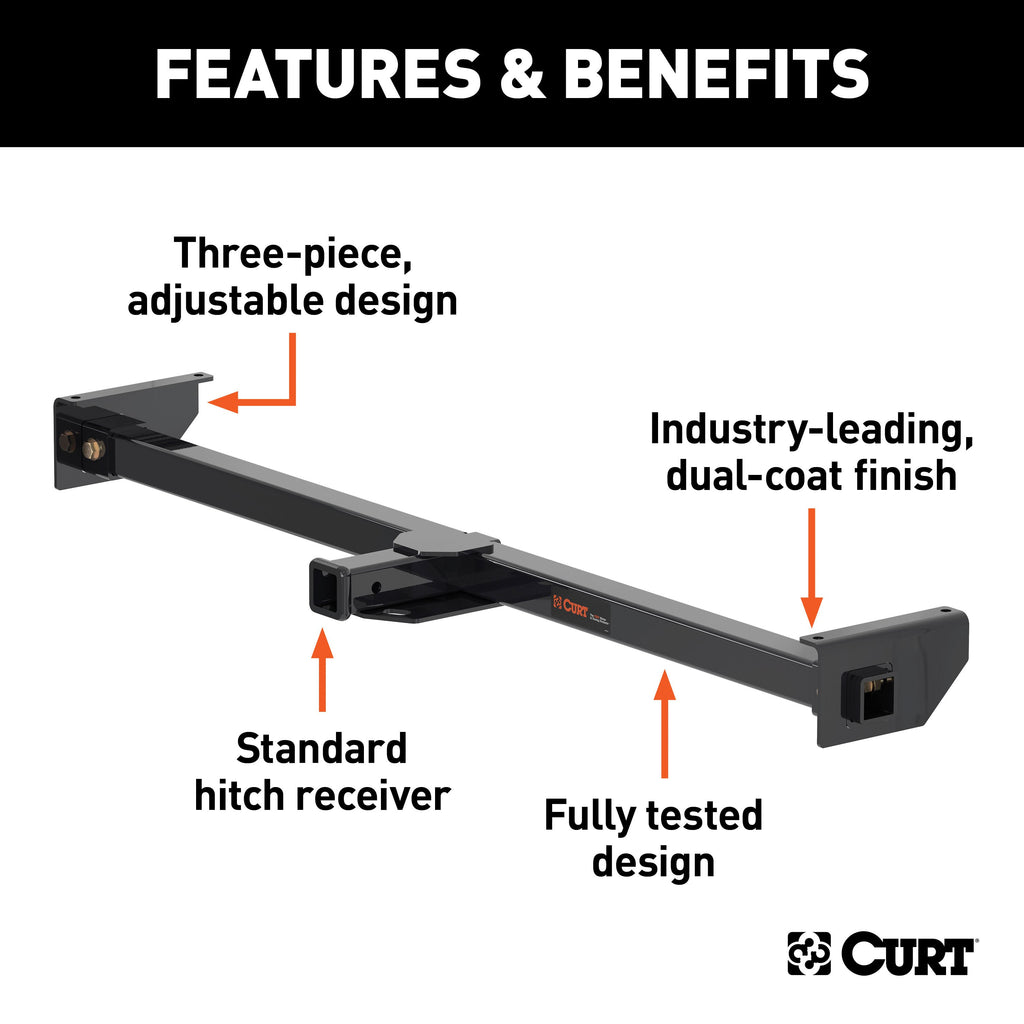 CURT 13704 Adjustable RV Trailer Hitch, 2" Receiver (Up to 66" Frames)
