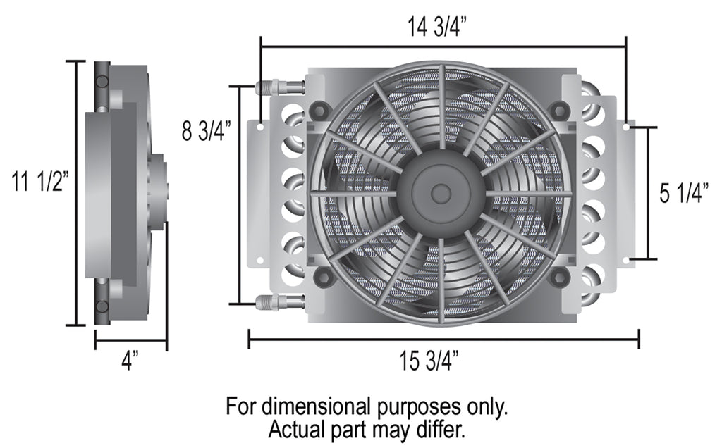 Derale 13720 8 Pass Electra-Cool Remote Cooler, -6AN Inlets