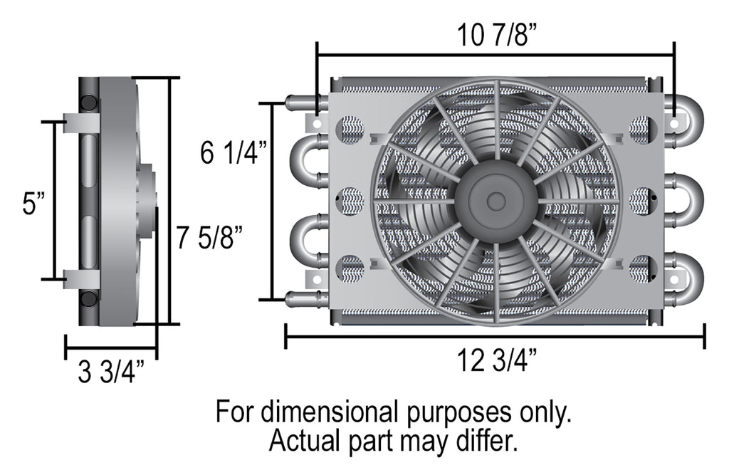Derale 13730 6 Pass Econo-Cool Remote Fluid Cooler, 11/32"