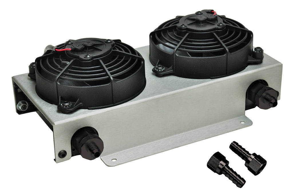 Derale 13740 19 Row Hyper-Cool Dual Cool Remote Fluid Cooler, -6AN