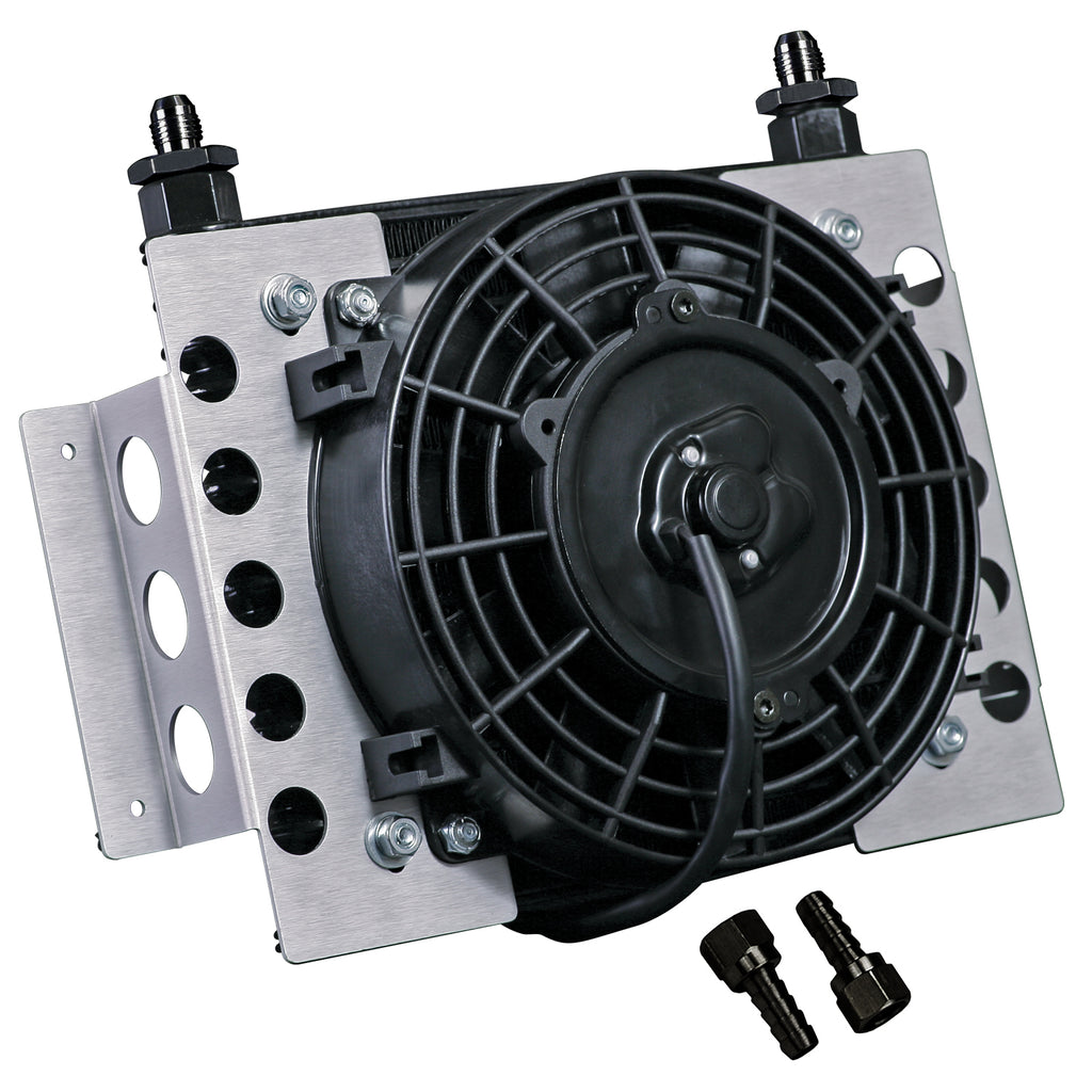 Derale 13750 15 Row Atomic Cool Plate & Fin Remote Fluid Cooler, -6AN for Select Chevrolet Astro, Chevrolet C10, Chevrolet C10 Suburban, Chevrolet C1500, Chevrolet C1500 Suburban, Chevrolet C20, Chevrolet C20 Suburban, Chevrolet C2500 Suburban, Chevrolet