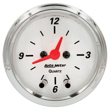 Load image into Gallery viewer, AutoMeter 1385 GAUGE, CLOCK, 2 1/16", 12HR, ANALOG, ARCTIC WHITE