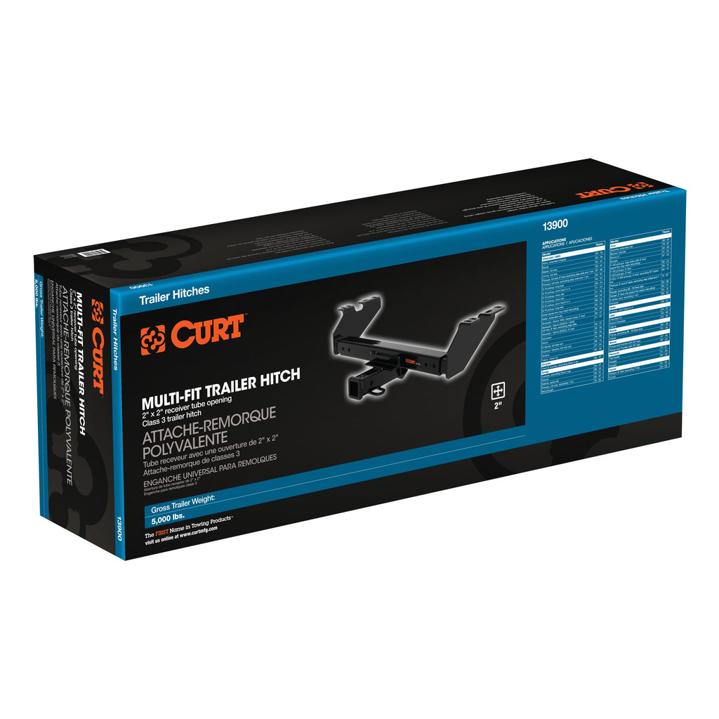 CURT 13900 Class 3 Multi-Fit Trailer Hitch with 2" Receiver