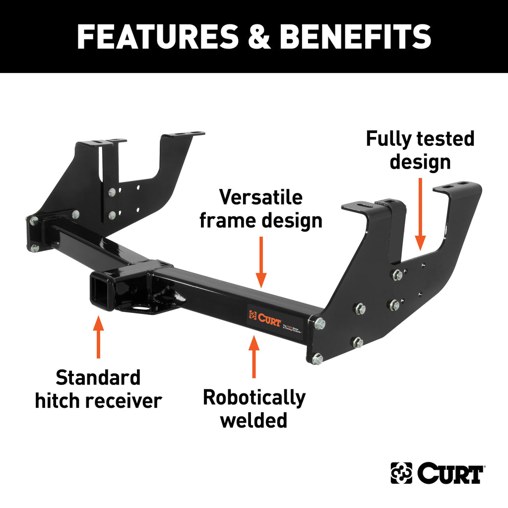 CURT 13901 Class 3 Multi-Fit Trailer Hitch with 2" Receiver