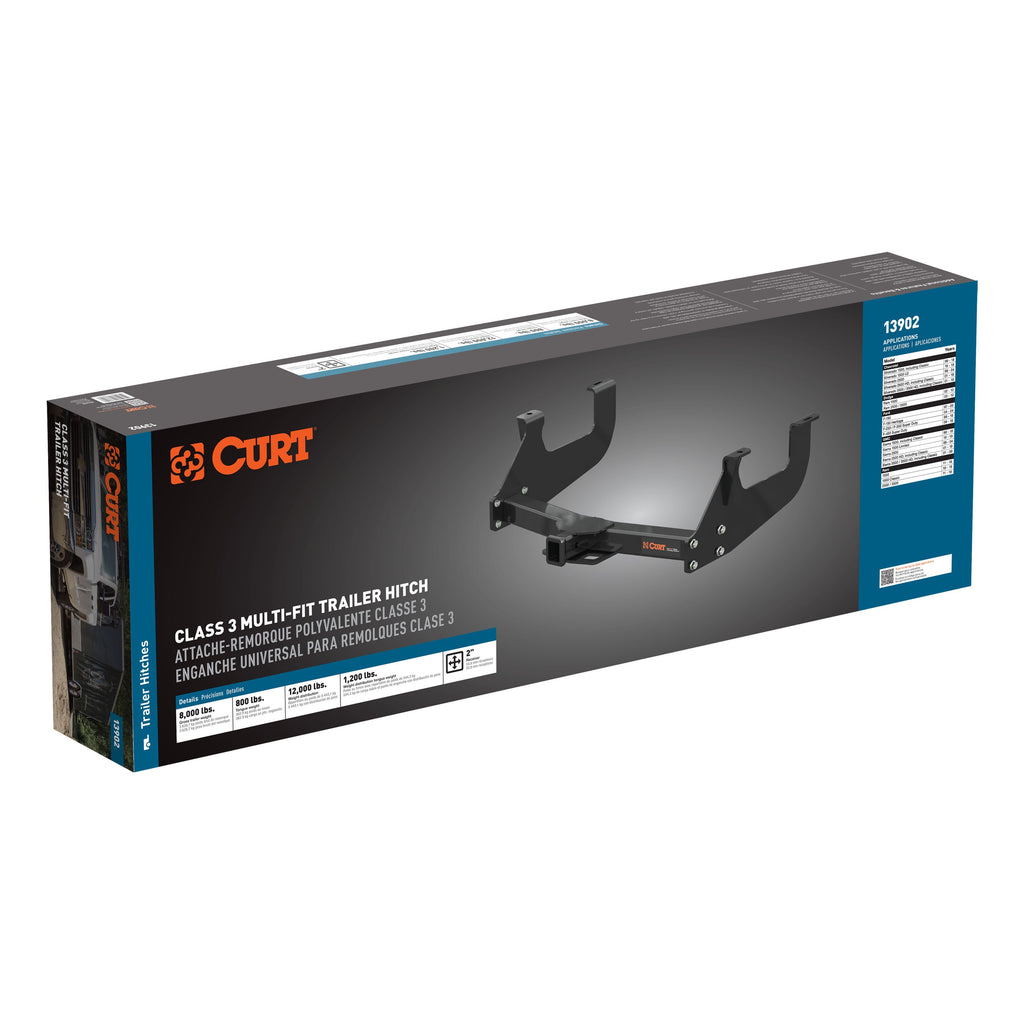 CURT 13902 Class 3 Multi-Fit Trailer Hitch with 2" Receiver