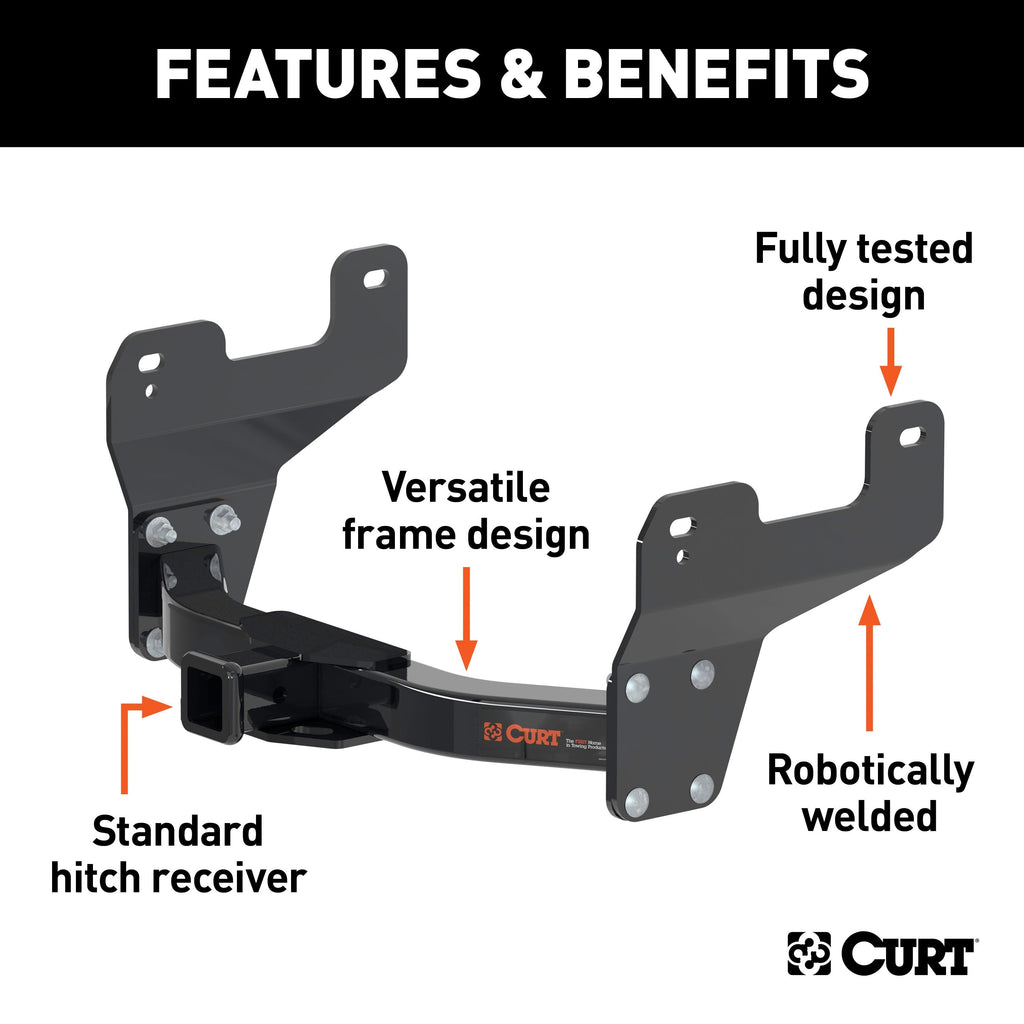 CURT 13903 Class 3 Multi-Fit Trailer Hitch with 2in. Receiver; Select Ford F-150 - Truck Part Superstore