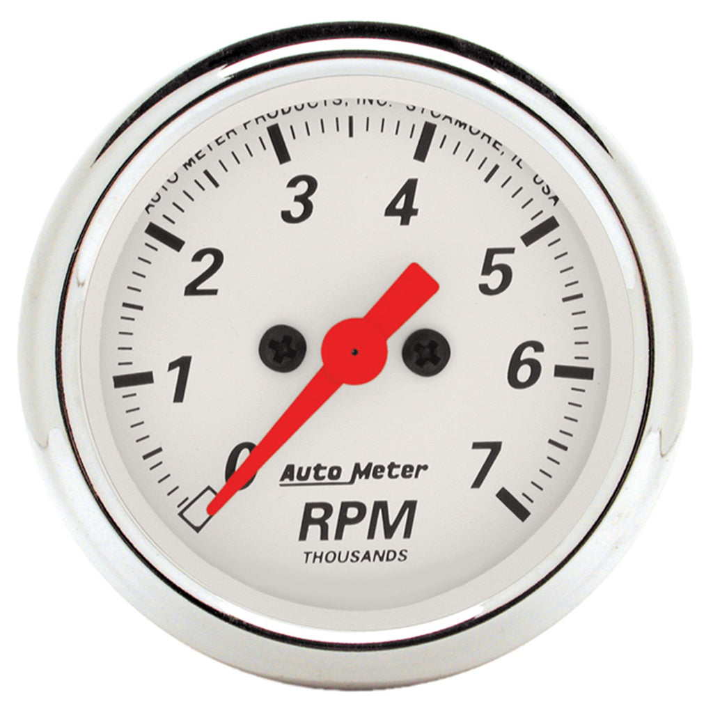 AutoMeter 1397 GAUGE, TACHOMETER, 2 1/16", 7K RPM, IN-DASH, ARCTIC WHITE
