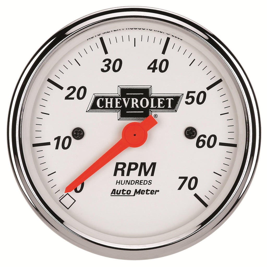 AutoMeter 1398-00408 GAUGE, TACHOMETER, 3 1/8", 7K RPM, IN-DASH, CHEVROLET HERITAGE BOWTIE
