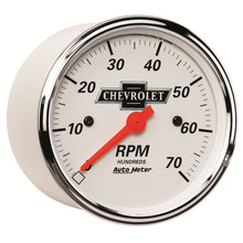 Load image into Gallery viewer, AutoMeter 1398-00408 GAUGE, TACHOMETER, 3 1/8", 7K RPM, IN-DASH, CHEVROLET HERITAGE BOWTIE
