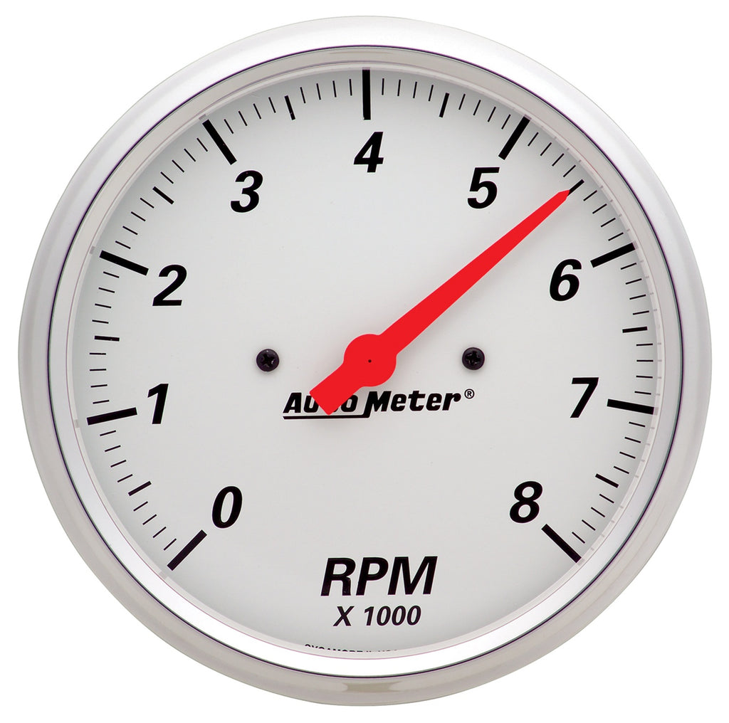 AutoMeter 1399 GAUGE, TACHOMETER, 5", 8K RPM, IN-DASH, ARCTIC WHITE