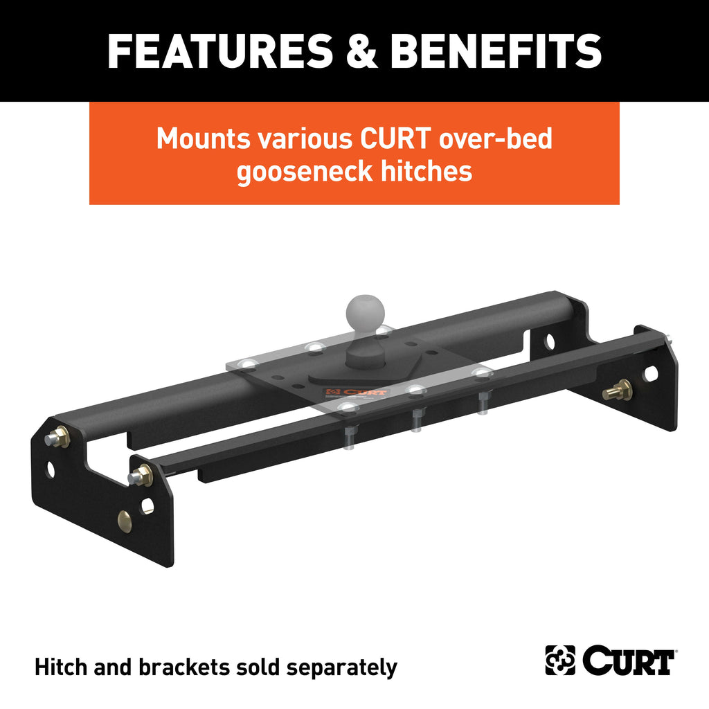 CURT 61505 Over-Bed Gooseneck Installation Brackets; Select Ford F-150; F-250; F-350 - Truck Part Superstore