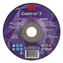 Load image into Gallery viewer, 3M 90007 Cubitron 3 Depressed Center Grinding Wheel, 36+, T27, 5 in x 1/4 in x 7/8 in (125x6x22.23mm) ANSI
