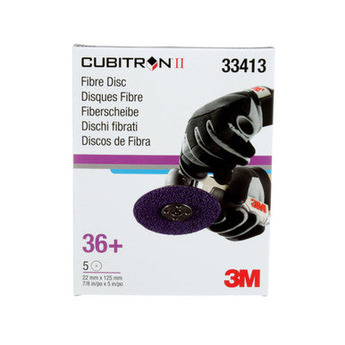 3M 33413 Cubitron II Abrasive Fibre Disc, 5 in x 7/8 in (125mm x 22mm), 36+
