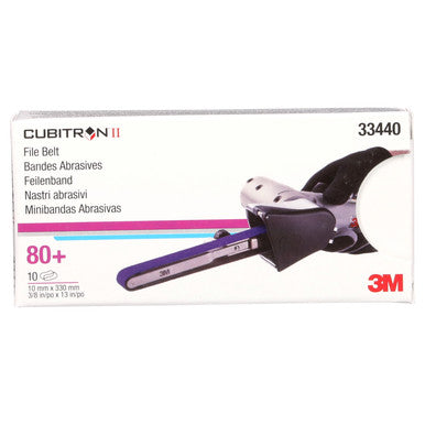 3M 33440 Cubitron II File Belt, 80+, 10 mm x 330 mm (3/8 in x 13 in)