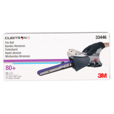 3M 33446 Cubitron II File Belt, 80+, 1/2 in x 18 in (12.7 mm x 457.2 mm)