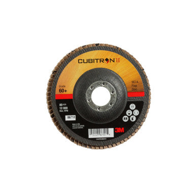 3M 60440295180 Cubitron II Flap Disc 967A, 60+, T27, 5 in x 7/8 in