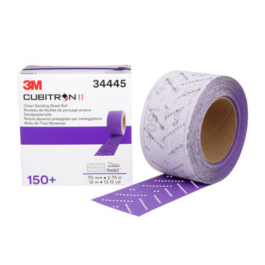 3M 34445 Cubitron II Hookit Clean Sanding Sheet Roll, 150+ grade, 70 mm x 12 m