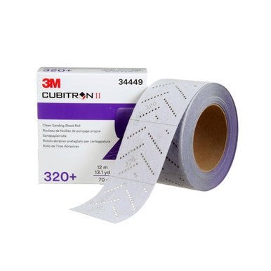 3M 34449 Cubitron II Hookit Clean Sanding Sheet Roll, 320+ Grade, 70 mm x 12 m
