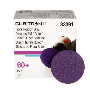 3M 33391 Cubitron II Roloc Fibre Disc 786C, 3 in (75 mm), 60+