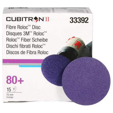 3M 33392 Cubitron II Roloc Fibre Disc 786C, 3 in (75 mm), 80+