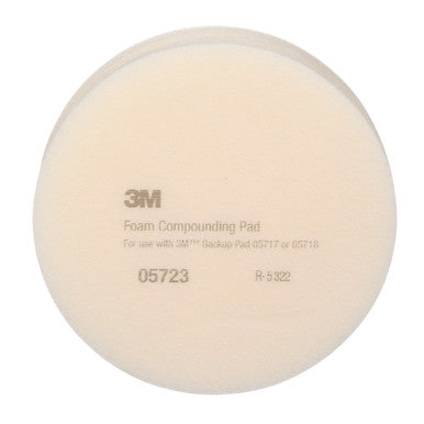 3M 05723 Foam Compounding Pad, Single Sided, Flat Back, 8 in (203.2 mm)