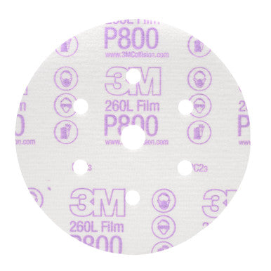 3M 01070 Hookit Finishing Film Abrasive Disc 260L, 6 in, Dust Free, P800