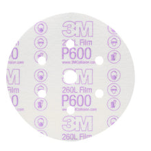 Load image into Gallery viewer, 3M 01071 Hookit Finishing Film Abrasive Disc 260L, 6 in, Dust Free, P600