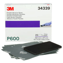 Load image into Gallery viewer, 3M 34339 Hookit Flexible Abrasive Sheet, P600, 5.5 in x 6.8 in