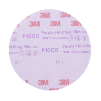 3M 30669 Hookit Purple Finishing Film Abrasive Disc 260L, 6 in, P1000