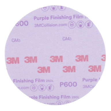 3M 30671 Hookit Purple Finishing Film Abrasive Disc 260L, 6 in, P600