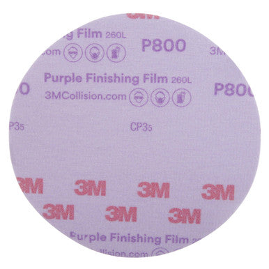 3M 30670 Hookit Purple Finishing Film Abrasive Disc 260L, 6 in, P800
