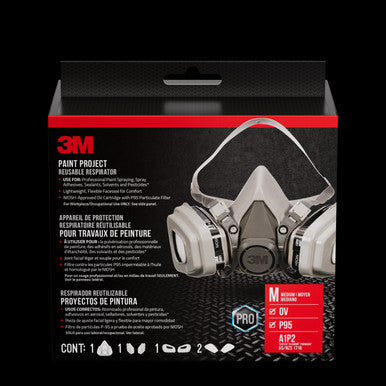 3M 6211P1-DC Paint Project Reusable Respirator, OV/P95, Medium, 1-Fcpc, 1-pr of 6001 Ctdgs, 2-pr 5P71 Fltrs, 1-pr of 501 Rtnrs