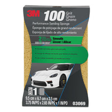 Load image into Gallery viewer, 3M 03069C Performance Sanding Sponge, 03069, 1 inch x 2-5/8 inch, 100 Grit