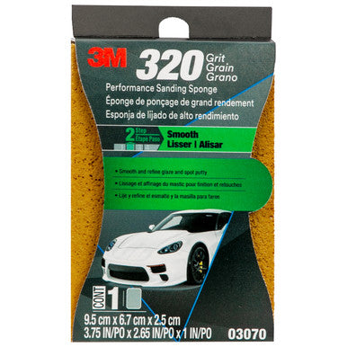 3M 03070C Performance Sanding Sponge, 03070, 1 inch x 2-5/8 inch, 320 Grit
