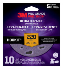 Load image into Gallery viewer, 3M DUH5220TRI-10I Pro Grade Precision Ultra Durable Universal Hole Sanding Disc, 5 inch UH, 220, 10/pack