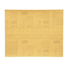 Load image into Gallery viewer, 3M 02539 Gold Abrasive Sheet, P400 grade, 9 in x 11 in